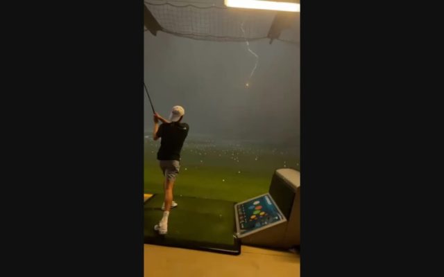 Ball Struck By Lightning in Mid-Air at Top Golf