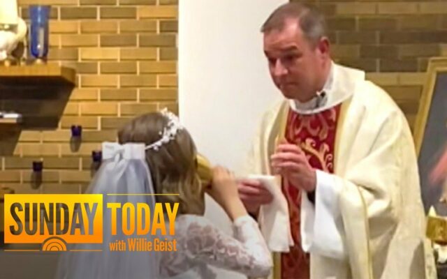 Girl Chugs Wine at Her First Communion